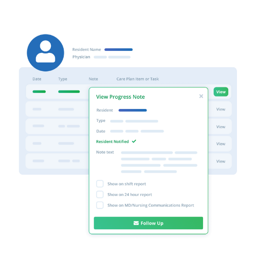 Evoke Health logs communication to PointClickCare as progress notes.